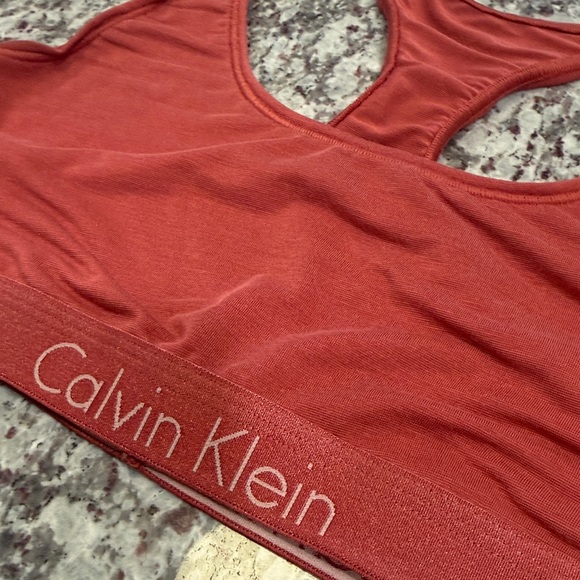 Calvin Klein Racerback Sports Bra - Rust Red - Picture 4 of 7